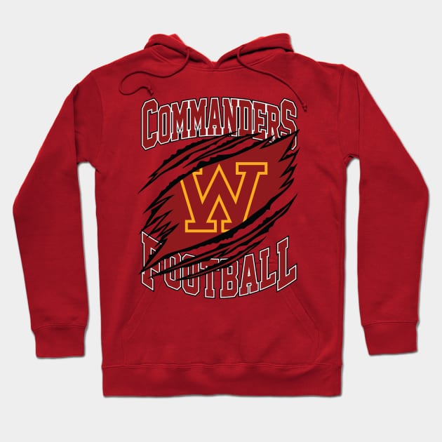 Washington Commanders Football Hoodie by Cemploex_Art